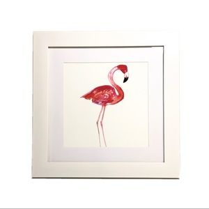 Watercolor Flamingo Framed Wall Decor
